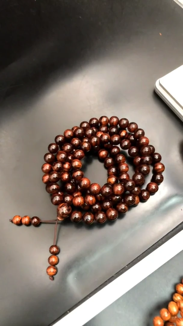 手串/手链黄花梨/降香黄檀奔****牛海黄野生紫油梨1.0多圈精串