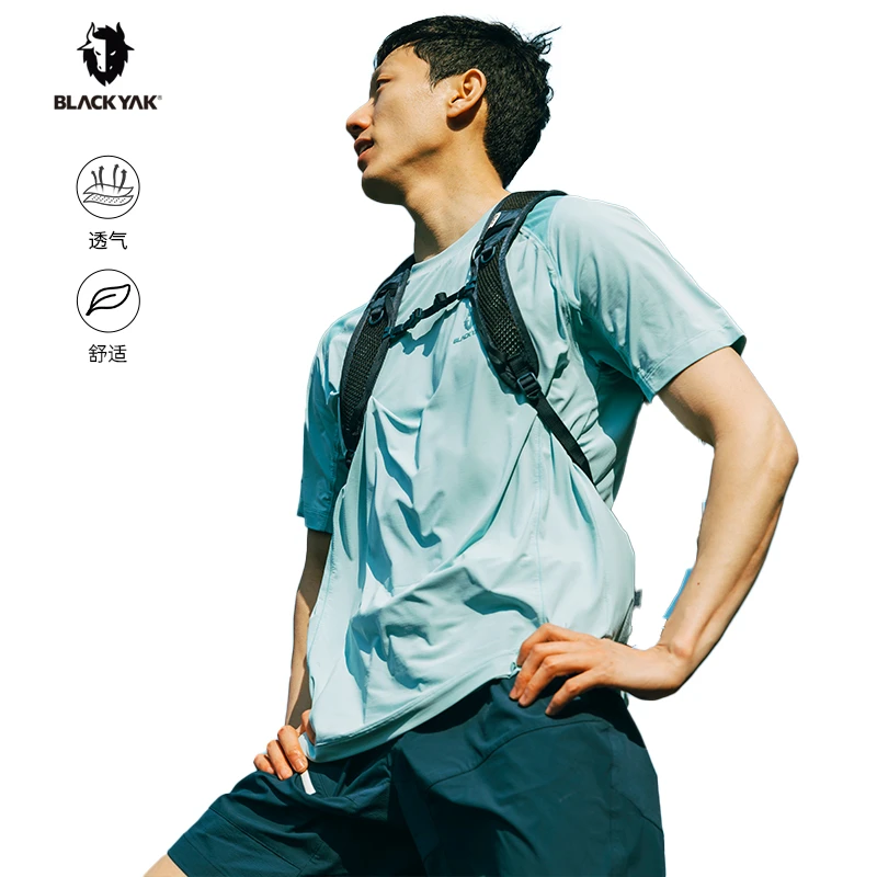 BLACKYAK布来亚克新款男士圆领网眼舒适百搭短袖户外运动休闲T恤