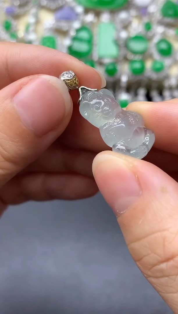 颈饰18K金镶嵌翡翠199-中国好珍宝