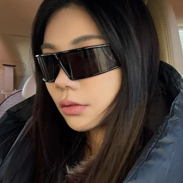 新款未来感发箍墨镜女发带Y2K连体高级走秀版CD时髦百搭太阳镜