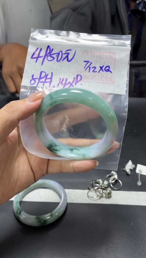 未镶嵌定制翡翠全44手镯59#4950元 毛货需抛光