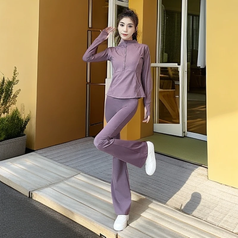 高级新款气质2025长袖速干网红运动套装春秋运动服女套装健身休闲