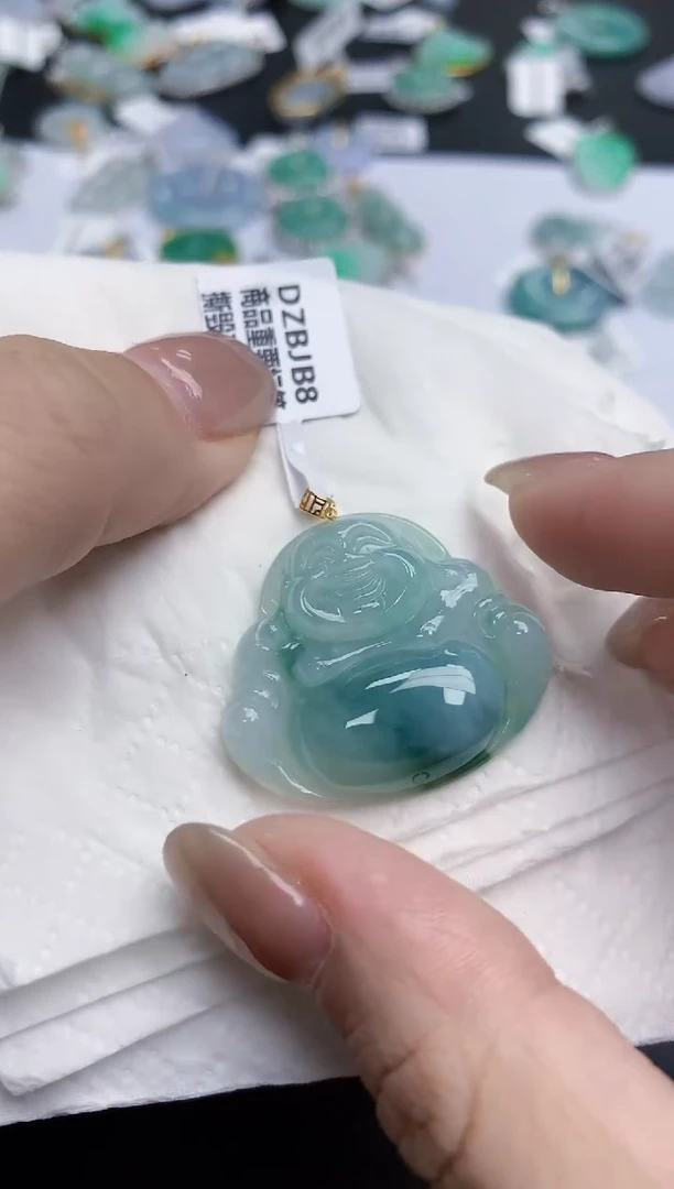 【闪购商品】翡翠颈饰18K金镶嵌天然缅甸翡翠A货