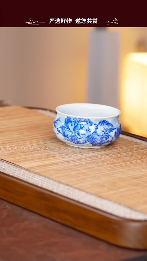 手工手绘青花主人杯