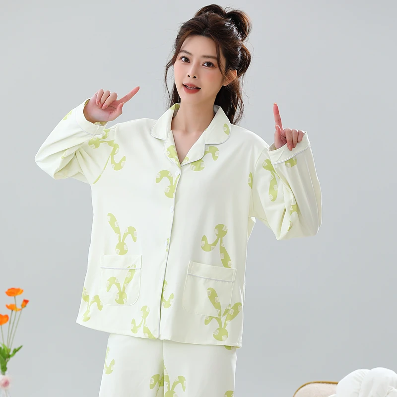 睡衣女2025年新款秋冬长袖休闲网红爆款大码可外穿女士家居服套装
