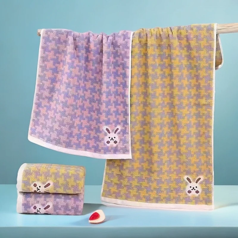 （拍一发3）提花色纱毛巾纯棉洗脸柔软吸水，成人家用，透气，亲肤