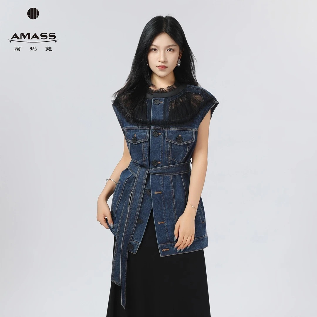 AMASS/阿玛施设计感牛仔外套欧若风新款时尚牛仔百搭外套540004