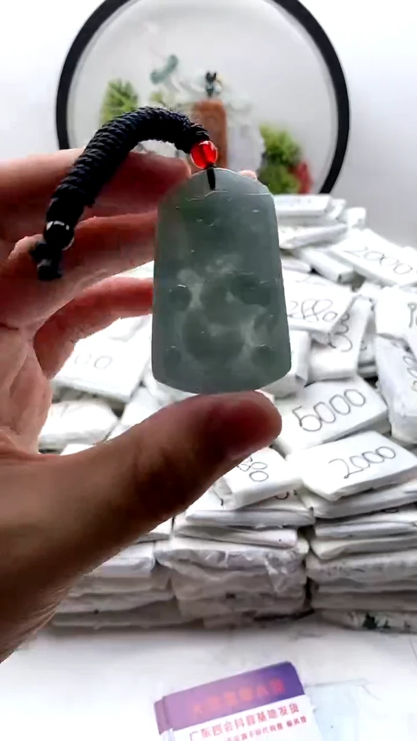 翡翠未镶嵌颈饰龙牌