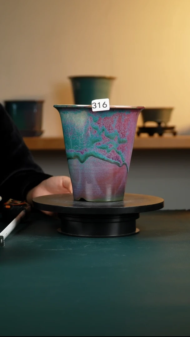 316纯手工窑变兰花盆17/16/16.5/14