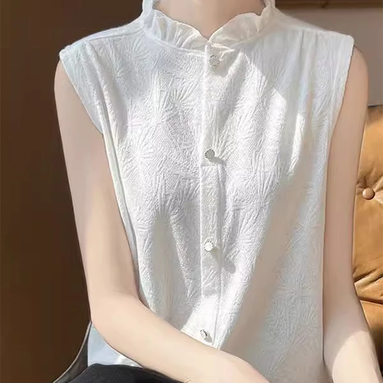 花边领打底背心女内搭高级感假领子针织打底衫无袖衬衫小香风内搭