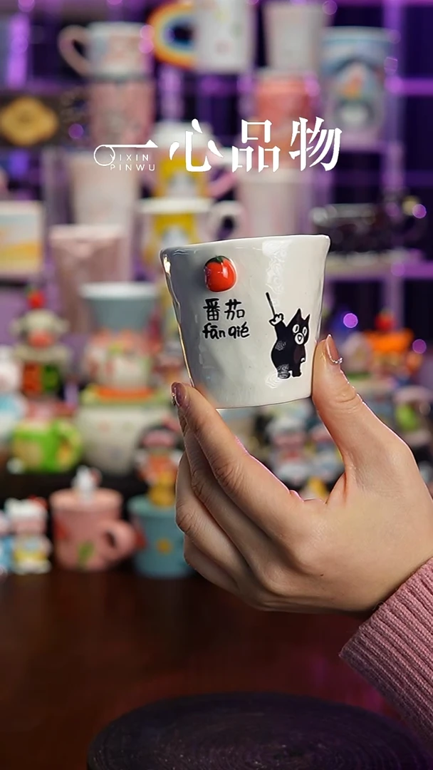 杯子瓷S78景德镇手工手绘杯子摆件