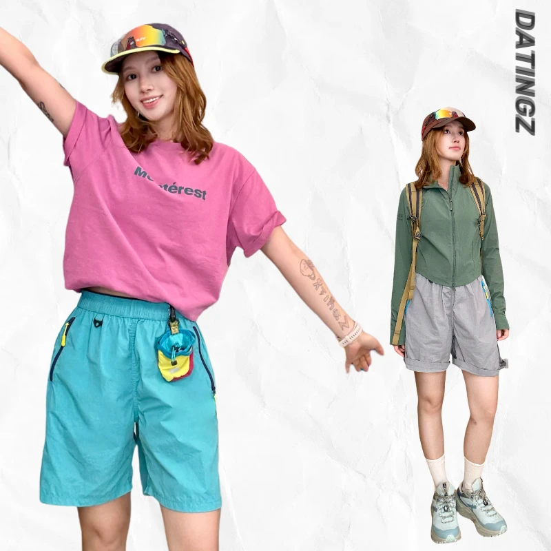 DATINGZ 【凉皮2.0】更轻！防泼透气速干可收纳撞色拉链A字型五分裤