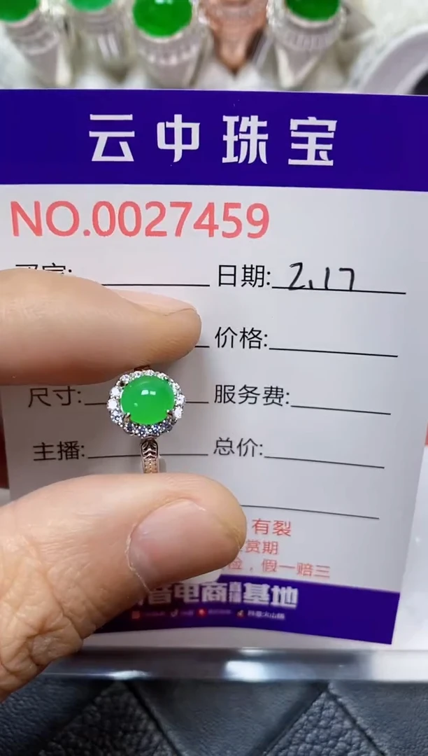 【闪购商品】翡翠戒指银S925镶嵌/7459