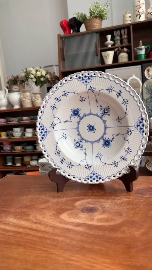 瓷【唐草纹】蕾丝深盘