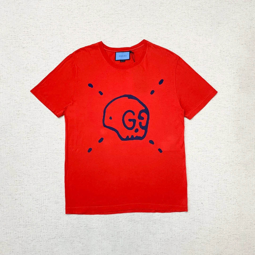 全新未使用 GUCCI/古驰 大logo拼色经典夏季短袖m码编码xb0914