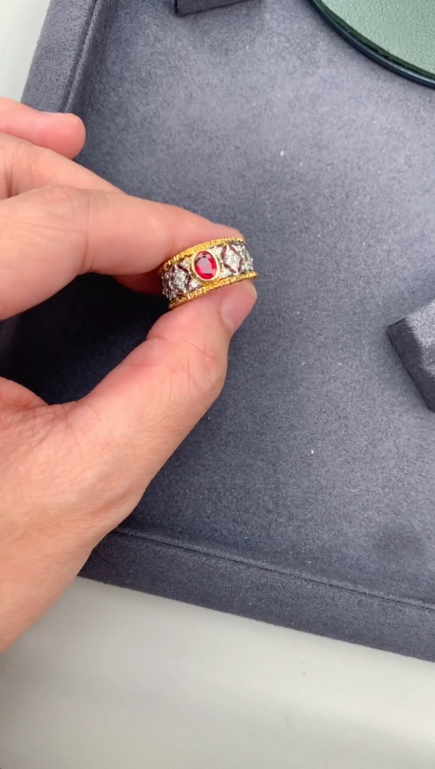 【闪购商品】红宝石戒指18K金镶嵌50分红宝石戒指