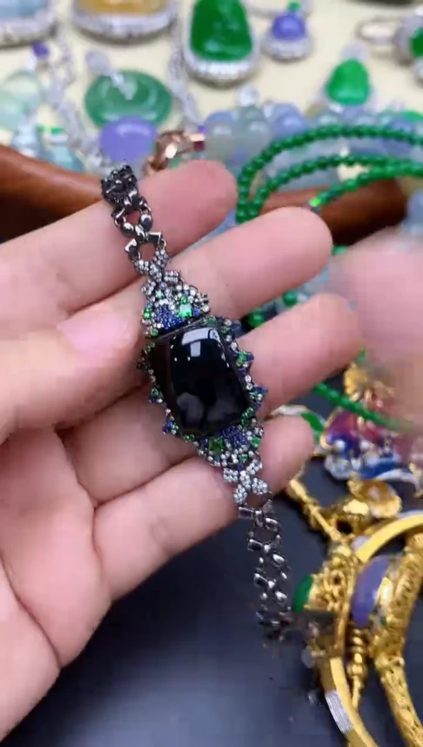 18K金镶嵌手链翡翠706-中国好珍宝