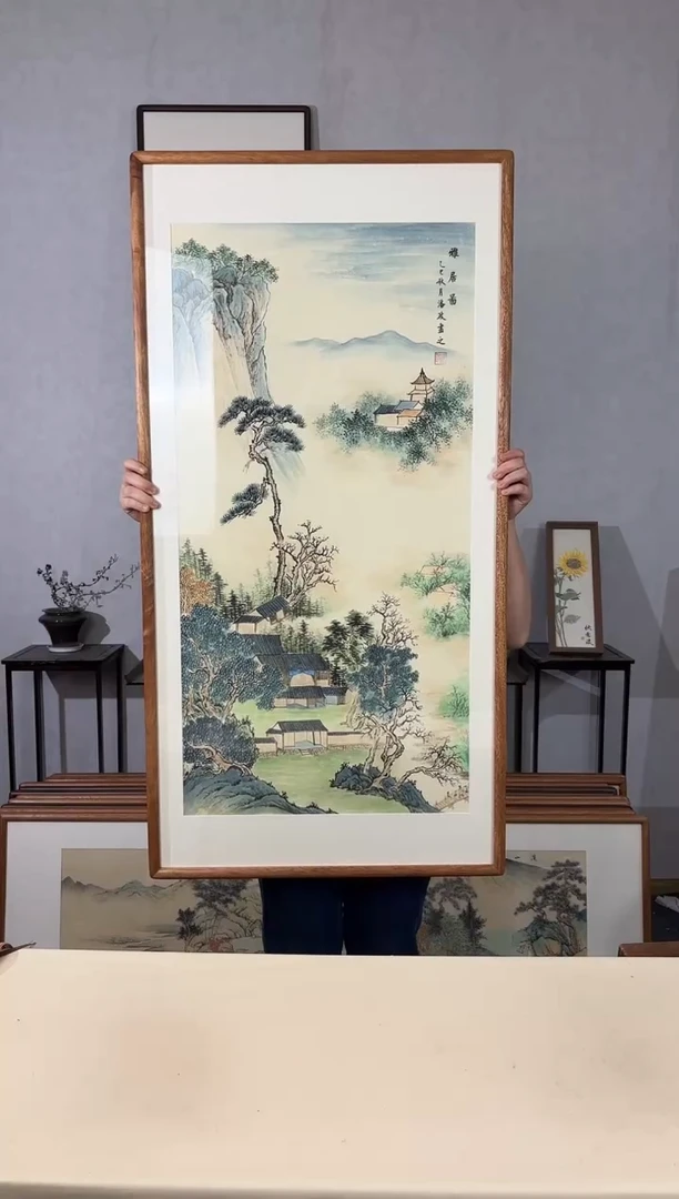 国画手绘*雅居图*62*122cm带框发货
