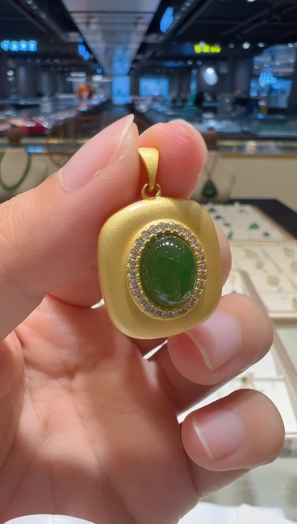 和田玉银S925镶嵌颈饰@@F2687BY