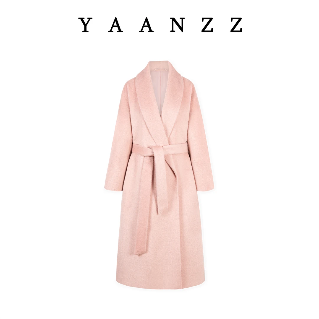 YAANZZ 苏力羊驼毛带里布青果领高端双面呢大衣6899906