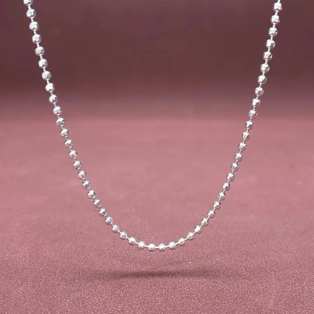 链子925银 链子S925银双闪珠个性简约时尚百搭复古欧美洛丽塔挂脖