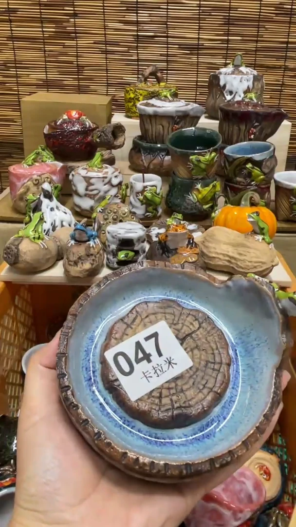觉047精美粗陶手工柴烧