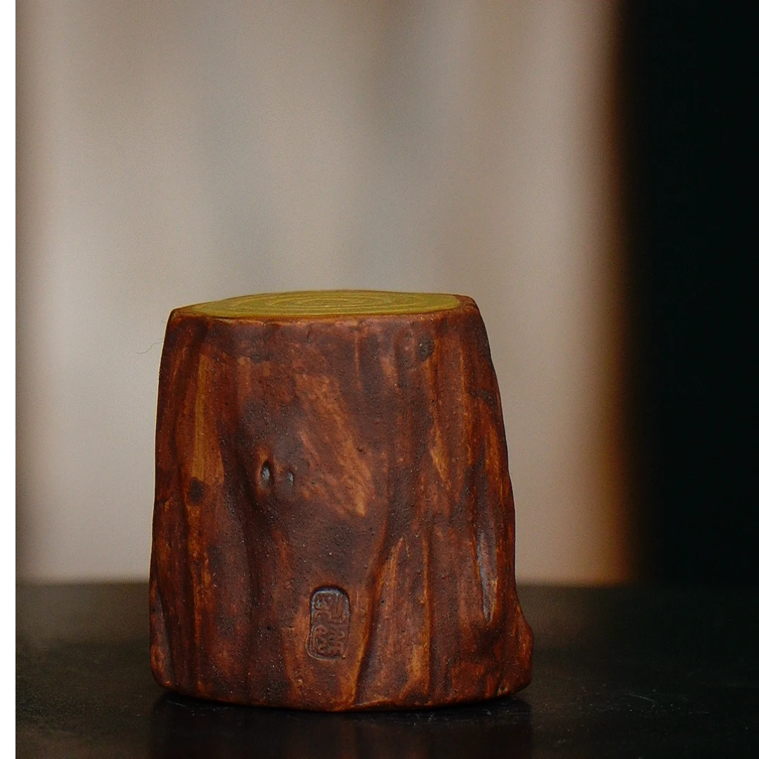 宜兴紫砂 树桩盖置