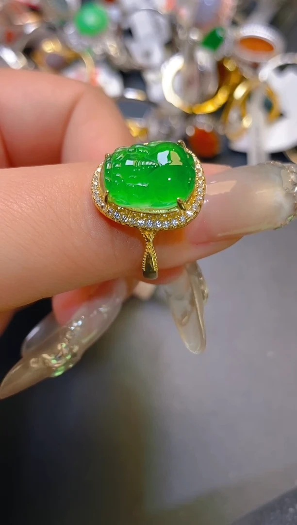 【闪购商品】翡翠耳饰银S925镶嵌天然A货翡翠1