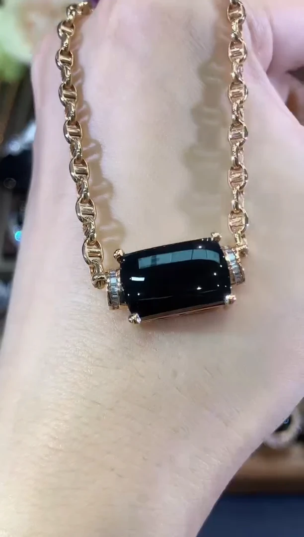 吊坠(不含链)18K金镶嵌翡翠B118