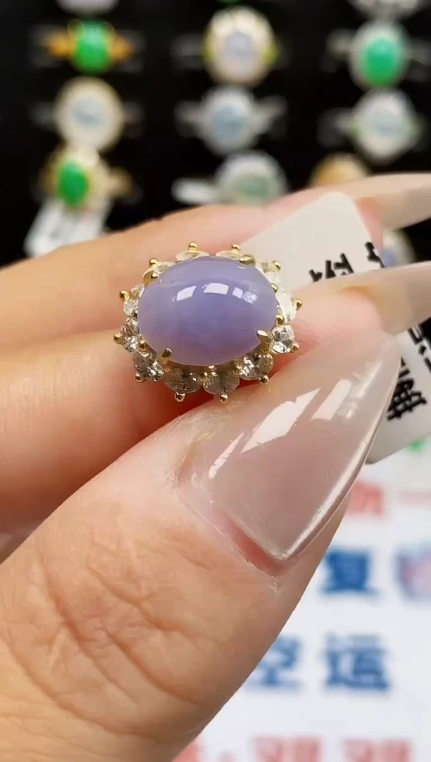 银S925镶嵌戒指翡翠0084