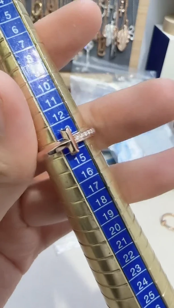 【闪购商品】天然钻石戒指/指环18K金镶嵌戒指14号