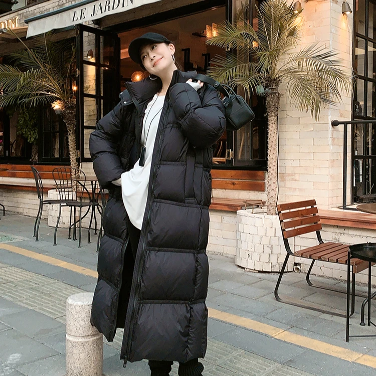 美洋MEIYANG超长鹅绒服【安心鹅绒250+】防污防钻绒羽绒服外套过膝