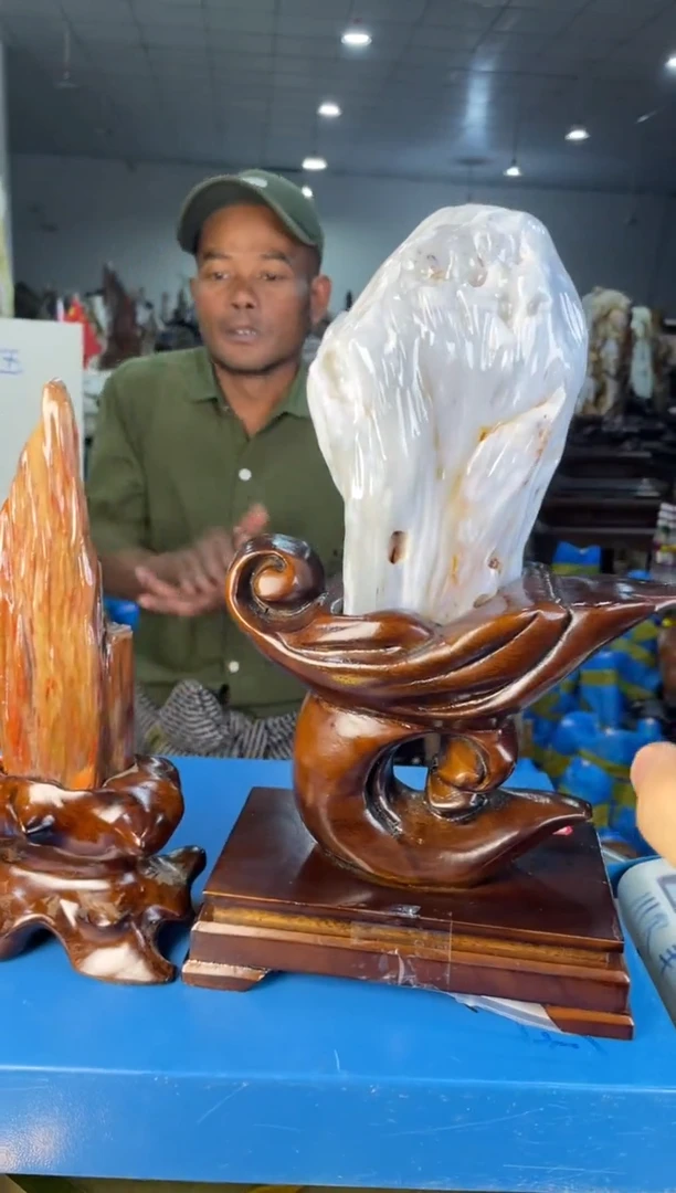 未镶嵌摆件硅化玉20