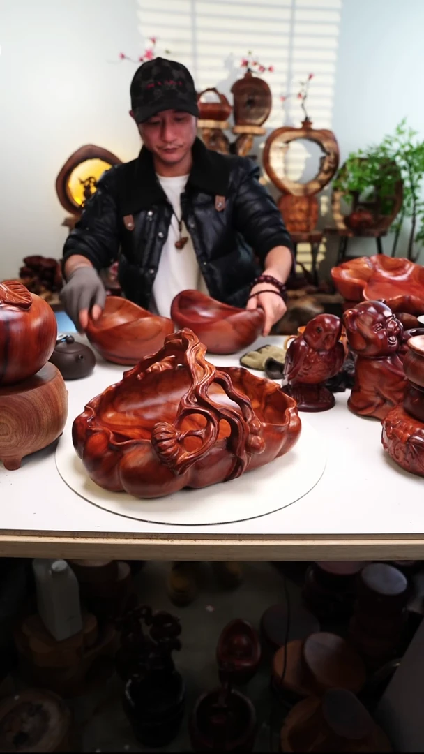 木香樟木摆件/南瓜果盆