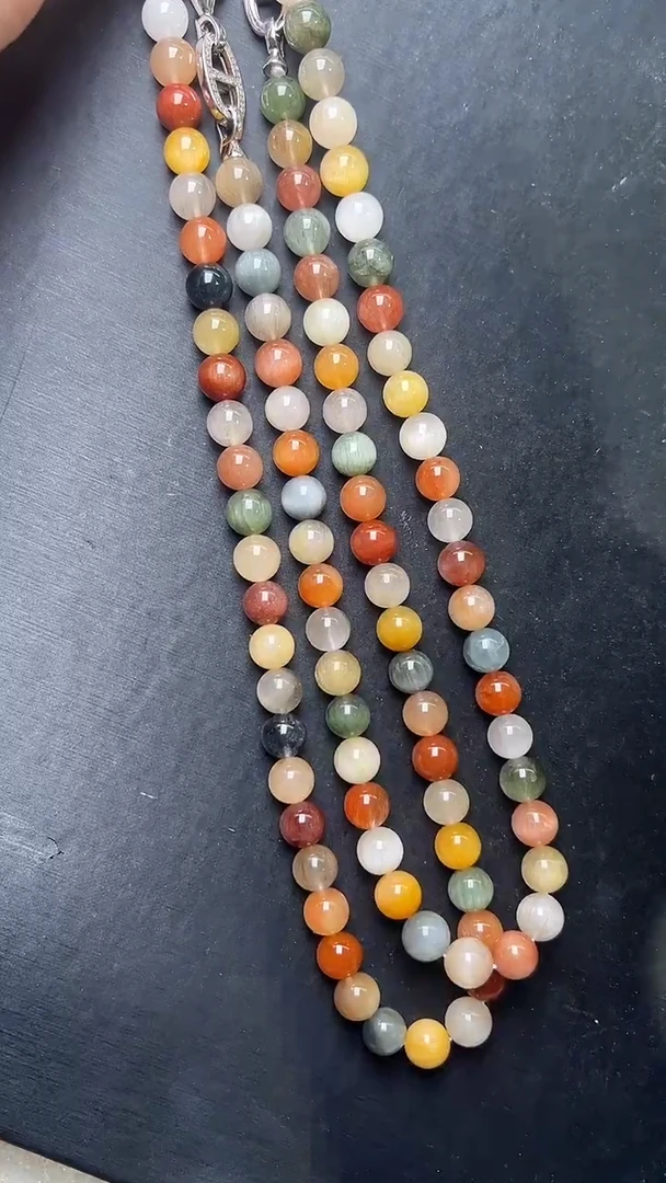 颈饰未镶嵌水晶彩兔毛项链9mm+ JP57641 多样性发一