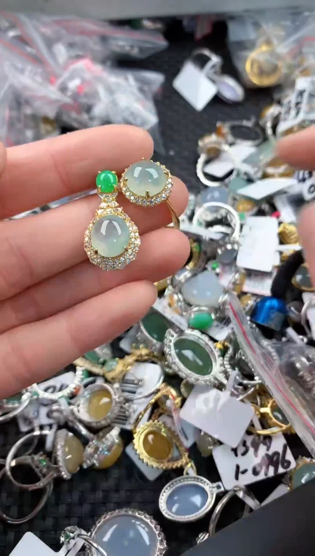 银S925镶嵌戒指翡翠555----2