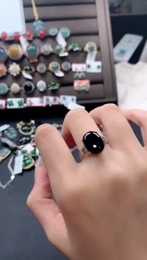 【闪购商品】翡翠戒指银S925镶嵌87656