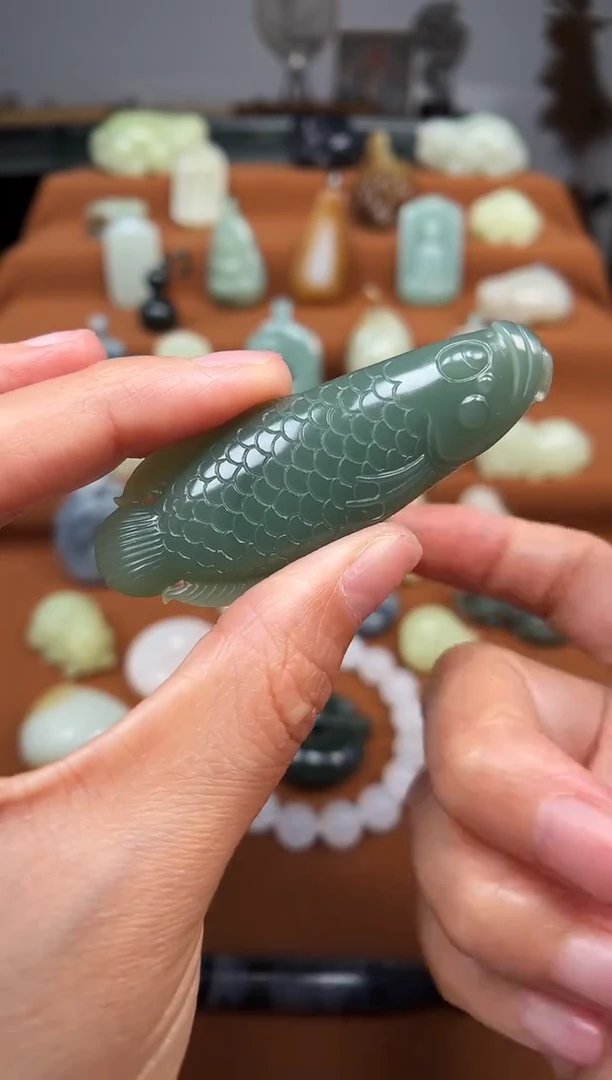 颈饰未镶嵌和田玉宁****将鱼