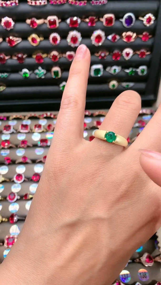 【闪购商品】祖母绿戒指银S925镶嵌1