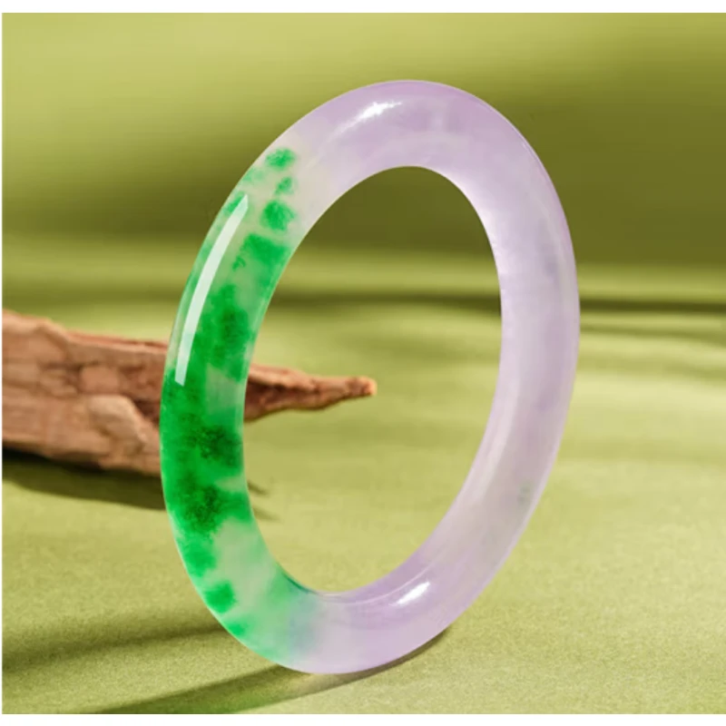 4500冰糯种满紫天然翡翠端庄典雅贵气手镯