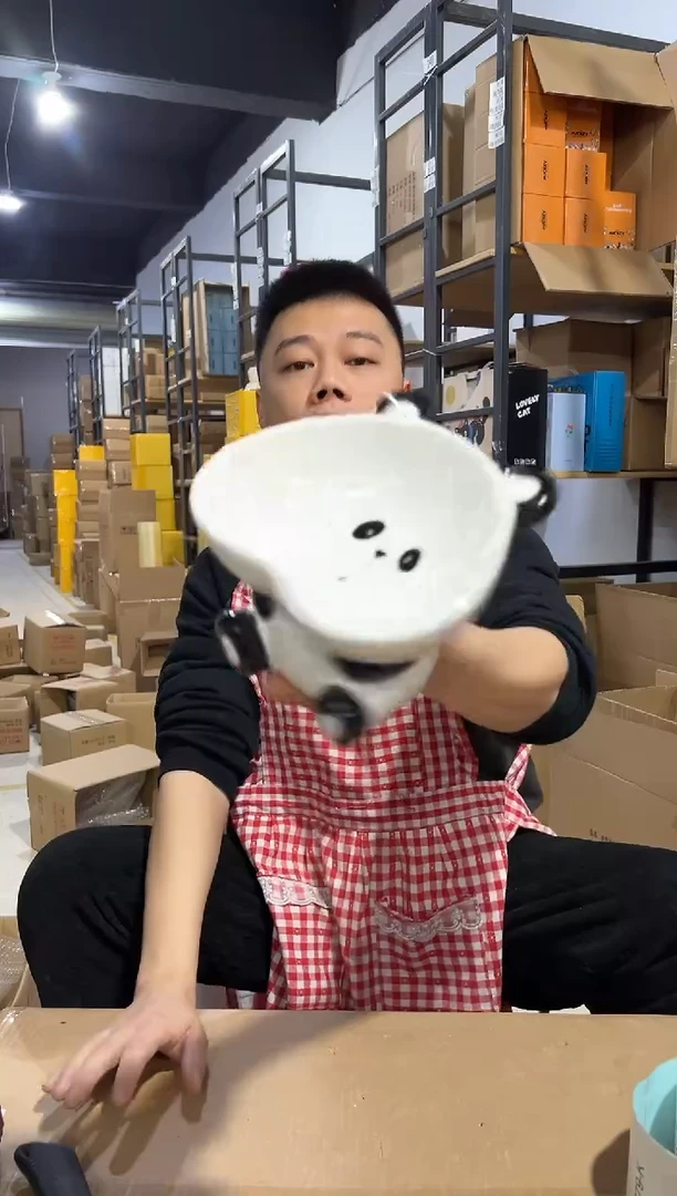 【闪购商品】杯爱心熊猫猫碗 陶瓷材质