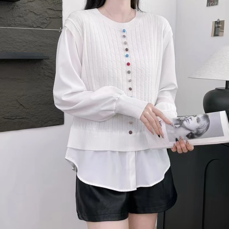 7315假两件时尚上衣