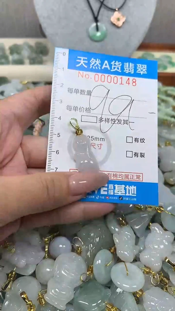 翡翠未镶嵌颈饰净货挂件-0148