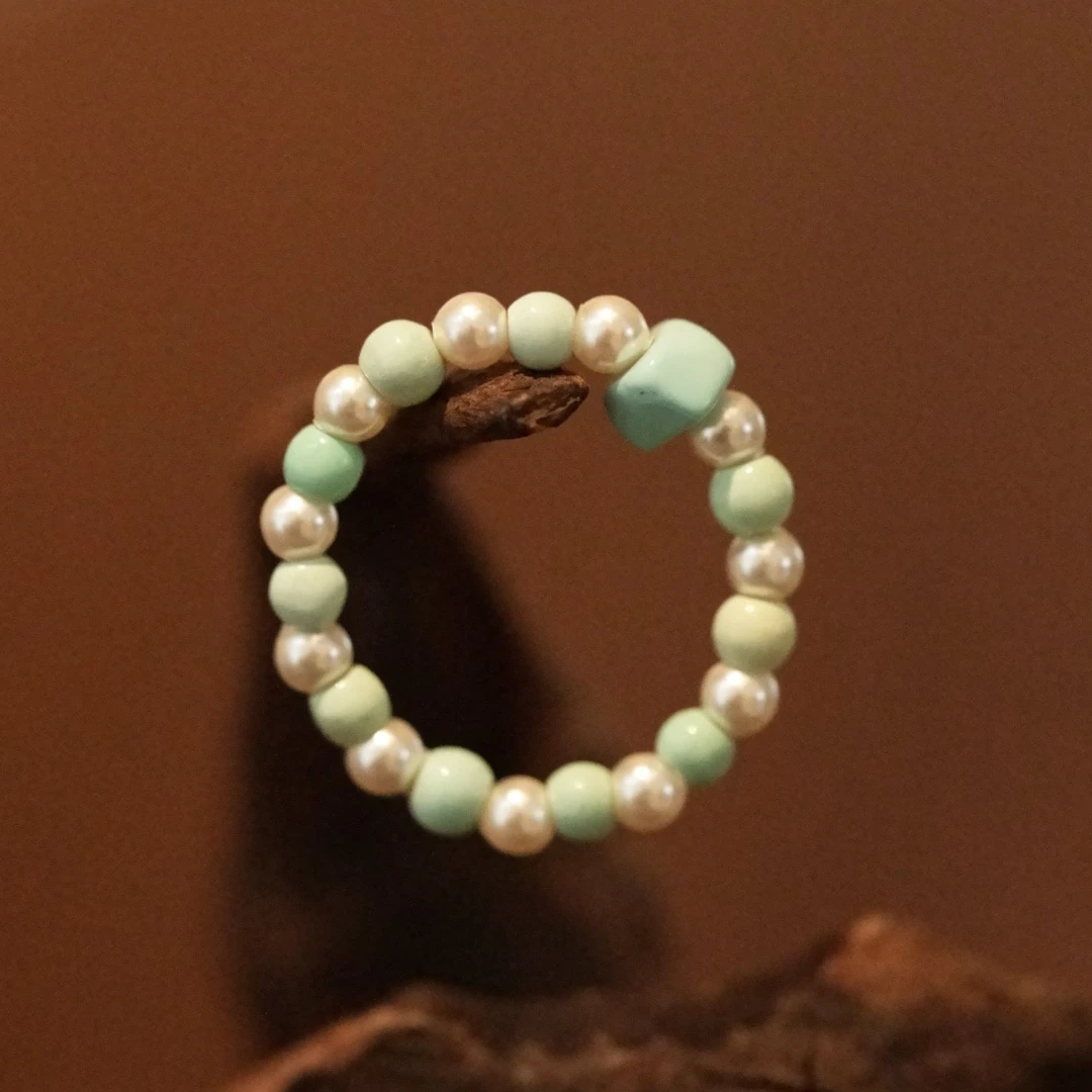 绿松石戒指指环气质轻奢小众简约