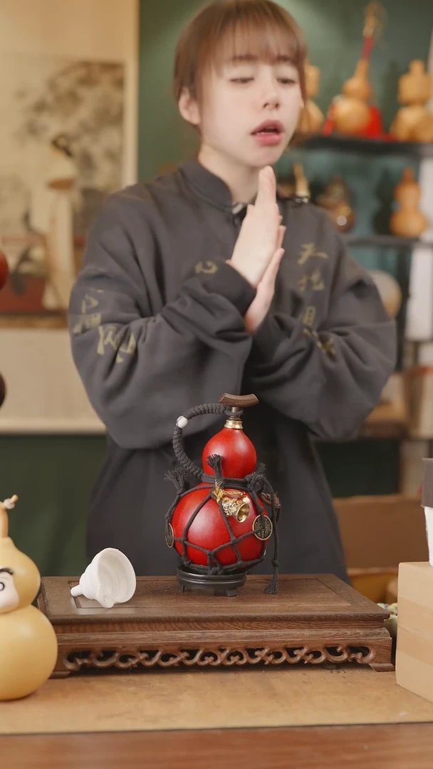 【闪购商品】149号精品天然大漆工艺防渗内胆酒葫芦~