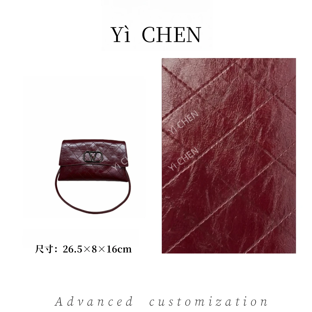 【Yì CHEN】ZT-95029-酱红色简约时尚女士新款轻奢单肩斜跨包