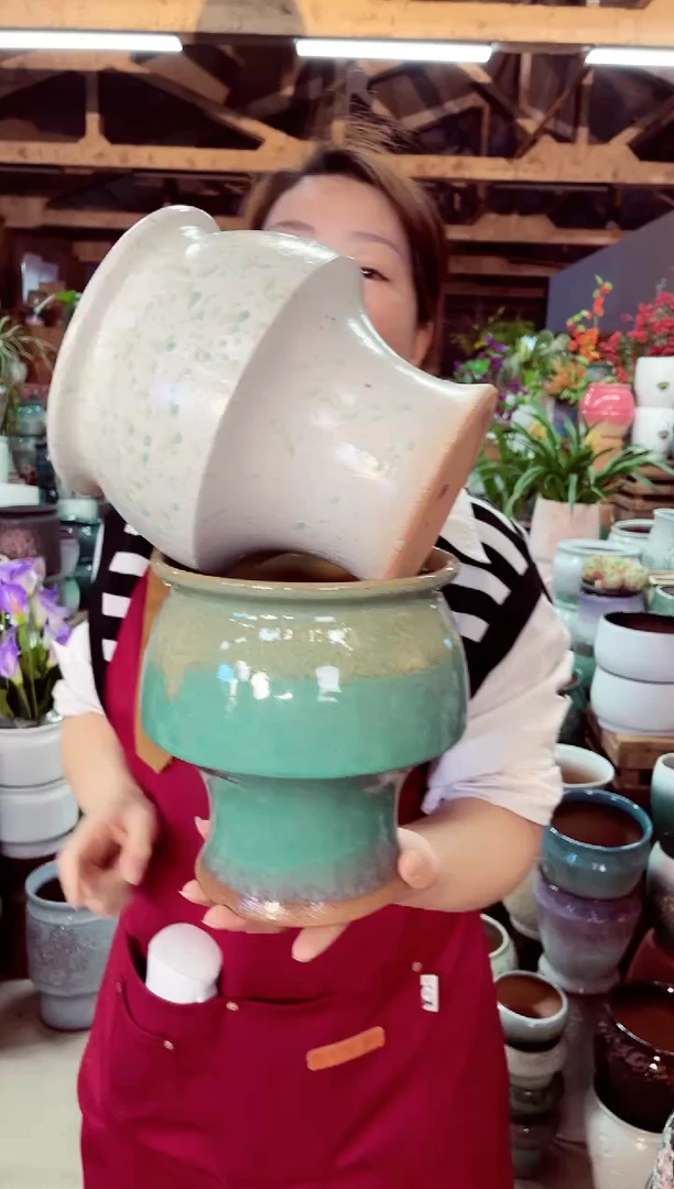 紫砂花盆高20口17