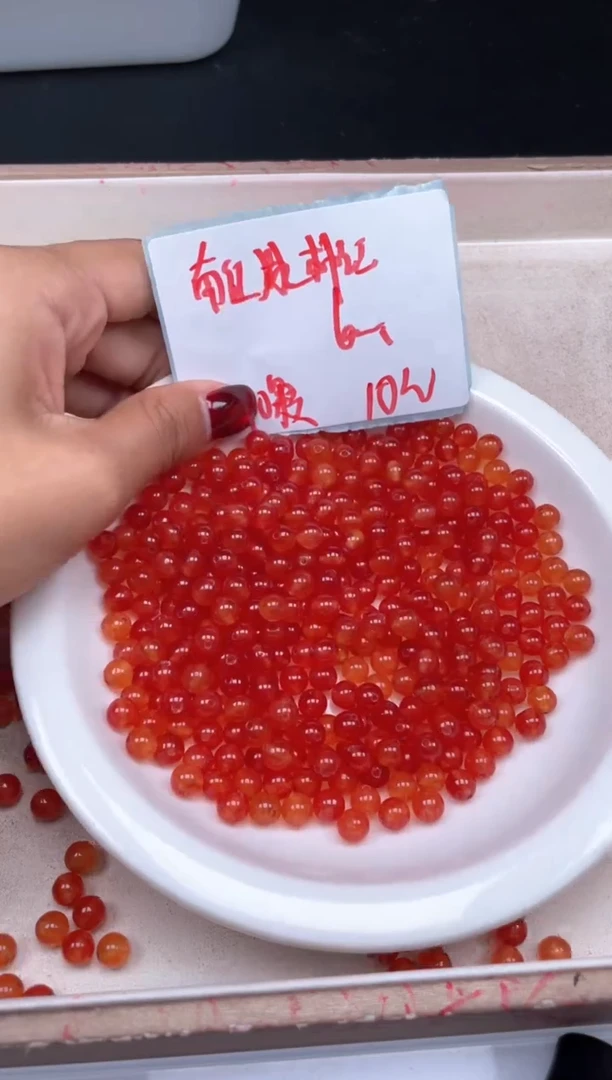 【闪购商品】玛瑙/玉髓颈饰未镶嵌W87南 红冰柿子红6mm*40颗