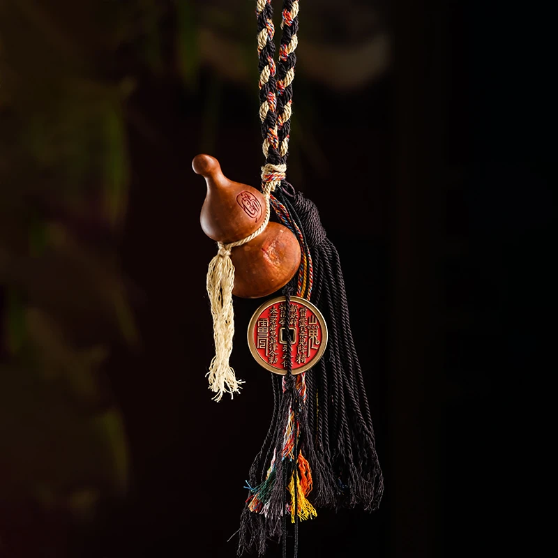 天然雷击枣木雷纹葫芦木雕山鬼花钱手把件挂件随身饰品精雕工艺品