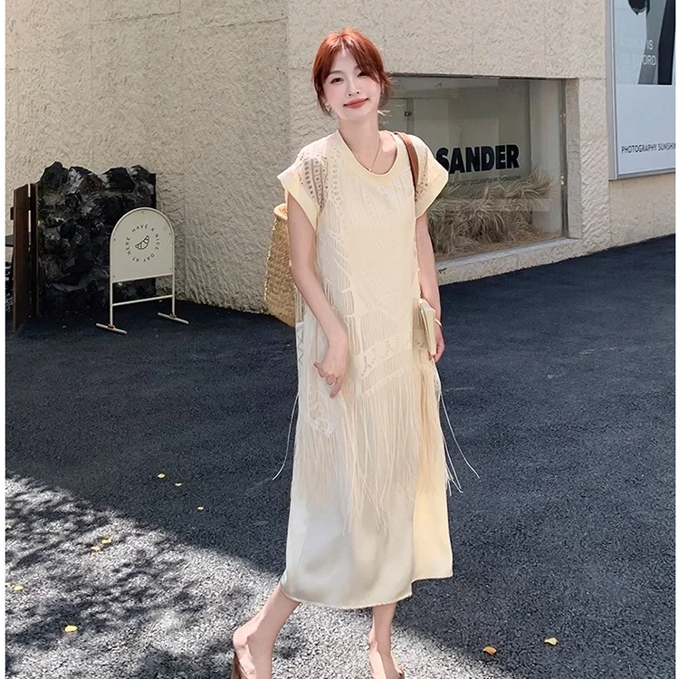 椰云蕾丝新款夏季时尚显瘦甜美设计感宽松温柔风潮裙哺乳款连衣裙